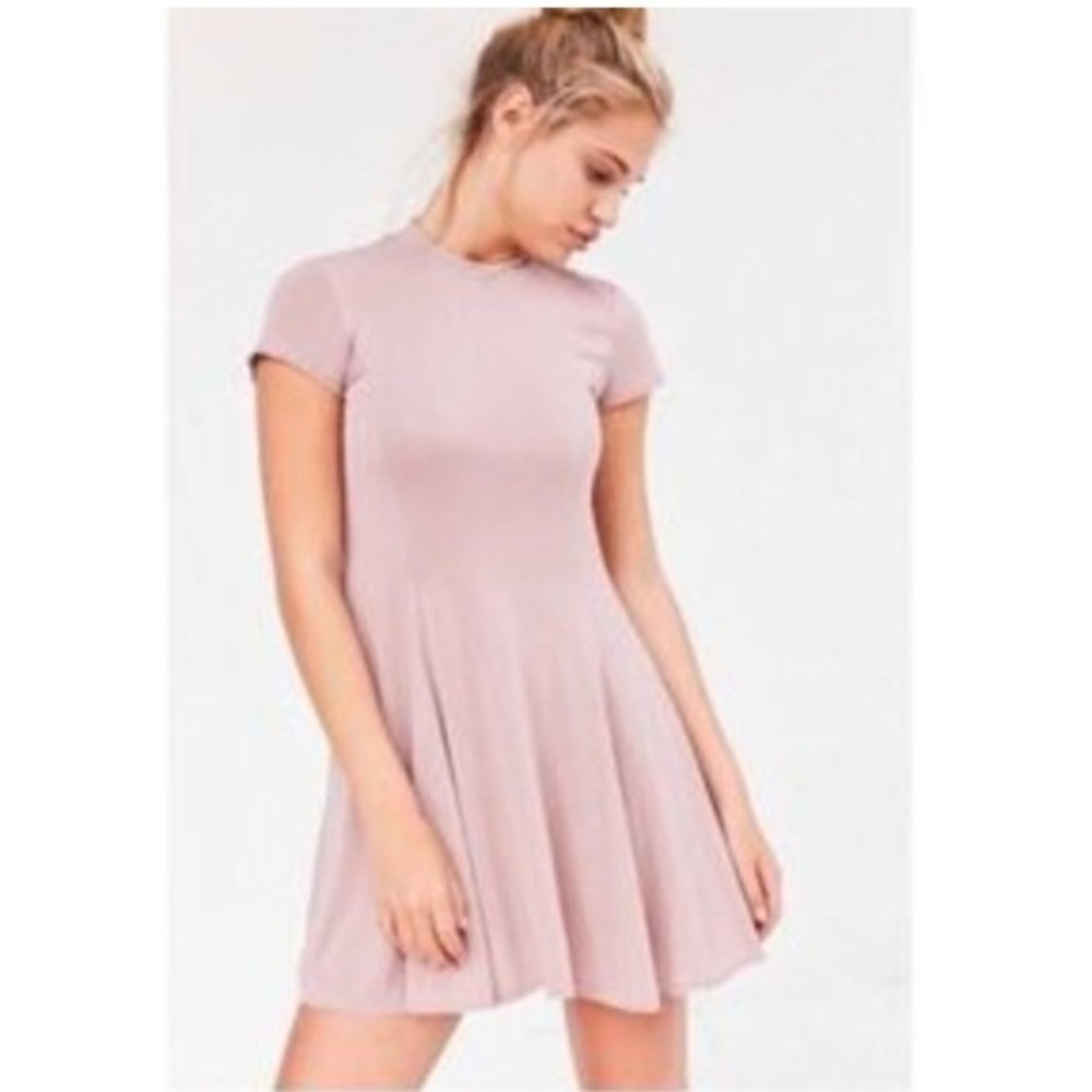 2/$30 Silence + Noise Mockneck Mauve Mini Swing Dress Medium